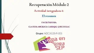 Recuperación módulo 2: Actividad integradora 4: El resumen