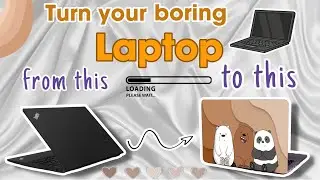 Laptop makeover 🐻&zwj;❄️🐻🐼||How to apply laptop skin/sticker💻🧐