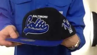 Colts '2T TAILSWEEPER SNAPBACK' Black-Royal Hat by Mitchell & Ness