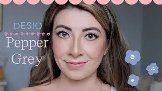 Контактные линзы Pepper Grey Desio на темно-карих глазах