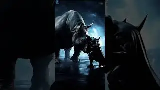 🦏🦇 Rhino + Batman Fusion | Beast Mode Gotham Hero | AI Hybrid Monster | #shorts #mrzentronix #40 #ai