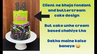 Neon cake without fondant and buttercream