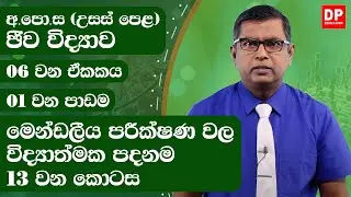 06 වන ඒකකය | 01 වන පාඩම - මෙන්ඩලීය පරීක්ෂණ වල විද්‍යාත්මක පදනම -  13 වන කොටස | AL Bio Unit 06