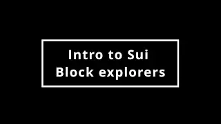 Intro to Sui Block explorers
