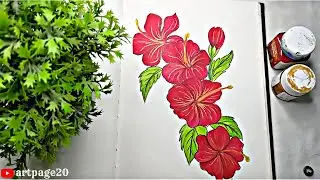 How to Draw Hibiscus Flower | Tutorial Video | artpage20 |