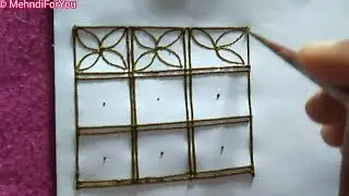 How to draw intricate straight lines  checks || mehndi design filler element