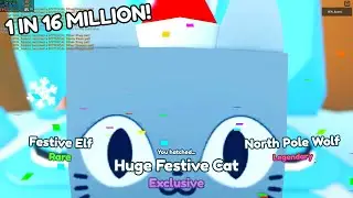 I Hatched a Huge Festive Cat on camera! / Roblox - Pet Simulator X (1 IN 16 MILLION)