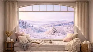Cozy Winter Window ❄ Soft Snowfall & Gentle Piano | Relaxing Winter Ambience