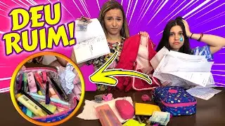 BFF REAGINDO AO QUE SOBROU DO MEU MATERIAL ESCOLAR