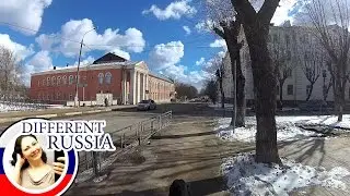 Morning Walk in a Small Town in Moscow Region, Russia.  Local State Kindergarten