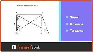 Trigonometrie  (Sinus - Kosinus - Tangens) Strecke in Trapez bestimmen - Video 6