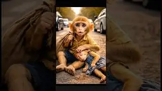 A baby monkey,s sister hit by a car  #shorts #animahal