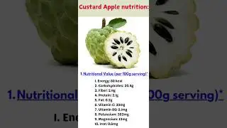 Custard Apple Nutrition And Health Benefits. #shorts #subscribe