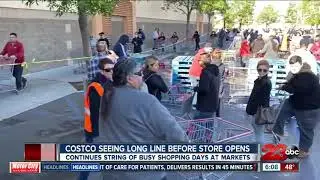 Another morning of long lines at the southwest Bakersfield Costco