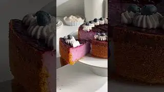 Blueberry Cheesecake #baking #blueberry #cheesecake Full recipe in detail is in description 👇