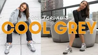 AIR JORDAN 3 COOL GREY ON FOOT Review and Styling Haul: A SLEEPER COLORWAY?  Adult vs GS Sizing