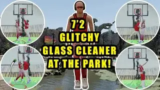 7'2 GLITCHY GLASS CLEANER IS A PROBLEM AT THE PARK! NBA 2K23 3v3 Gameplay Best Center Build
