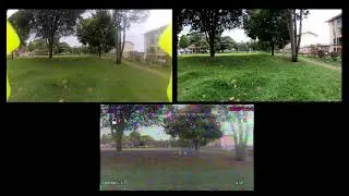 Comparative  Caddx turtle v1 (left) vs Gopro7 black 1080 60fps(right) vs dvr (down)