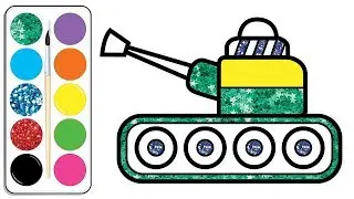 How to draw a tank car for kids ❤ Doraemon super coloring pages for kids