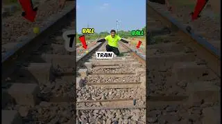 Which Ball will Survive Under the  Real Train 🚆.! Normal Ball Vs Cricket Ball , #shorts #short