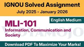 IGNOU MLI 101 Solved Assignment 2025-26 English Medium PDF Download | MLIS Solved Assignment