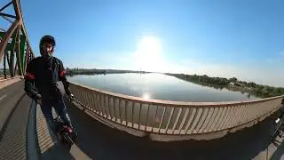 Kako preci Pancevacki most biciklom peske tockom - crossing bridge by electric unicycle euc