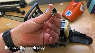 How to replace and maintain chainsaw spark plug and filter - Stihl compact chain saw MS181 DIY