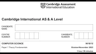 9618_w23_qp_12 | Past Paper Solution | AS Level | By ZAK