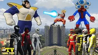Si&ecirc;u Nh&acirc;n Nhện v&agrave; Si&ecirc;u Nh&acirc;n Robot Ph&aacute;t Hiện Goku Đang Chiến Đấu Với Qu&aacute;i Vật Khỉ Đột Khổng Lồ
