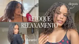 RELAXAMENTO EM CASA 🎀 | RETOQUE | CABELO CRESPO | Salon Line Calcio e Oil 💕