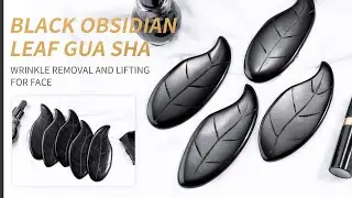 Black Obsidian Leaf Gua Sha Tool|Schwarzes Obsidianblatt Gua Sha Tool