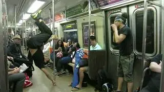 Hip Hop Dancers in NYC subway 2018