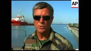 US and French military engineers prepare Port-au-Prince port for aid