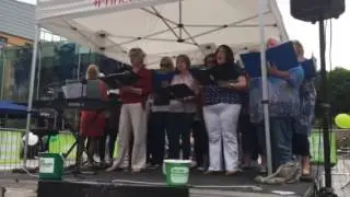 East Devon Sounds pop choir performing The Sound of Silence in aid of Macmillan Cancer Support 4/6/