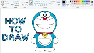 How to draw DORAEMON step by step on computer | Cartoon Drawing Tutorial | Drawing DORAEMON Easily.