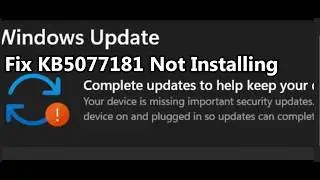 Fix Windows 11 Update KB5077181 Install Error Your Device Is Missing Important Security Updates