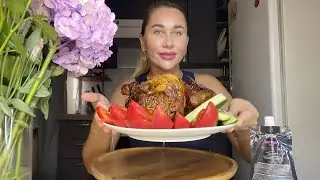 МУКБАНГ /КУРИЦА ГРИЛЬ И ОВОЩИ /ПРИЯТНОГО АППЕТИТА