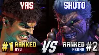 SF6 ▰ YAS (#1 Ranked Ryu) vs SHUTO (#2 Ranked Akuma) ▰ High Level Gameplay