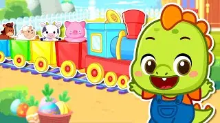 Choo Choo Train with Farm Animals | Animal Sounds Song | DinoLala Nursery Rhymes