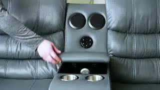 Ohio Power Reclining Corner Sofas with Bluetooth speakers and consoles.