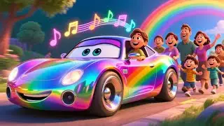 Rainbow Car Painting the Road | Fun Colorful Car Song for Kids | Nursery Rhymes in English
