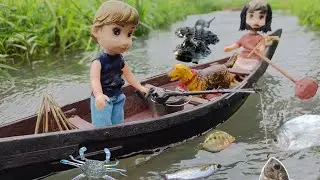 miniature full fish fry / fishing with real and fishing rod / miniature cooking malayalam /vistha