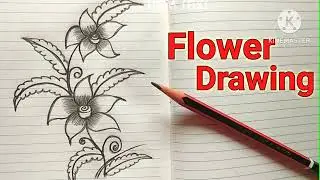 Embroidery Flower Design Drawing 🌺Flower Drawing🌺 Corner Design 🌺