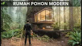 Building a house in the forest (ASMR) - This man built a mini house in a tree hole all by himself.