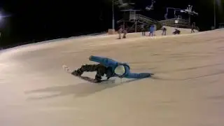 Попытки прыжков 180 на сноуборде /beginner frontside 180 and backside180 jump on snowboard