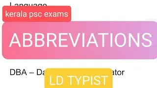 ABBREVIATIONS ||KERALA PSC EXAMS||LD Typist||CLERK TYPIST||INFORMATION TECHNOLOGY💥💯