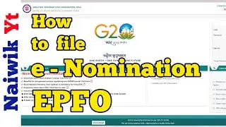 How to add Nominee in EPFO  || File e-Nomination in Employees Provident Fund Organisation