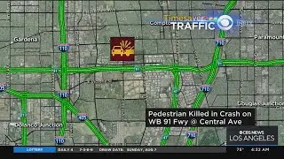 Pedestrian struck and killed on 91 Freeway