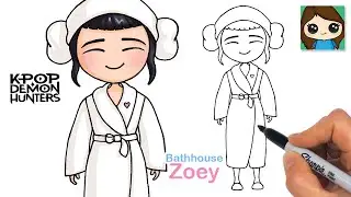 How to Draw Bathhouse Zoey | KPop Demon Hunters | Couch Bathrobe