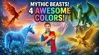 ​4 AWESOME COLORS! 🌈 Learn with Blue Unicorn, Red Phoenix & More! | Mr. Nack's Awesome World